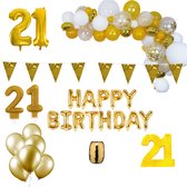 21 jaar Verjaardag Versiering Pakket Goud XL