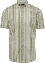 BENSON | Overhemd met korte mouw en bamboe geïnspireerd strependessin