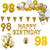 98 jaar Verjaardag Versiering Pakket Goud XL
