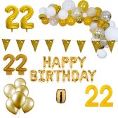 22 jaar Verjaardag Versiering Pakket Goud XL