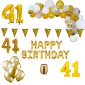 41 jaar Verjaardag Versiering Pakket Goud XL