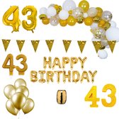 43 jaar Verjaardag Versiering Pakket Goud XL