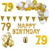 79 jaar Verjaardag Versiering Pakket Goud XL
