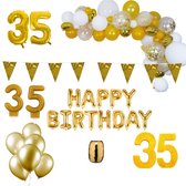 35 jaar Verjaardag Versiering Pakket Goud XL