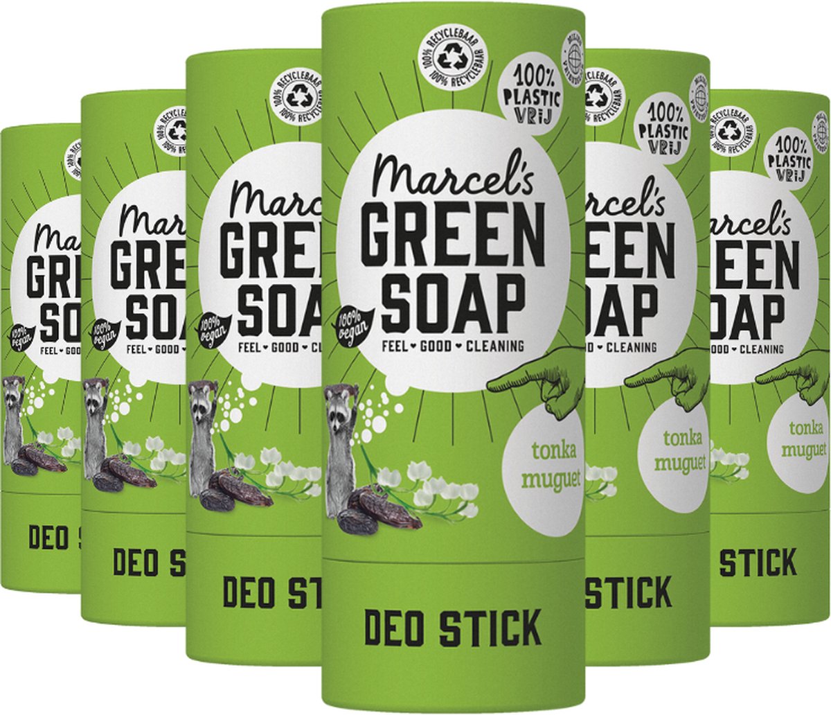 Marcel's Green Soap Deo Stick Tonka & Muguet - 6 x 40 gram