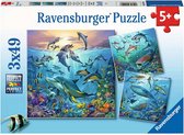 Puzzel 3x49 stukjes Dieren in de oceaan