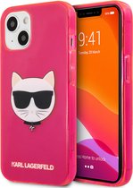 Coque iPhone 13 Mini Backcase - Karl Lagerfeld - Chat Rose - TPU (Souple)