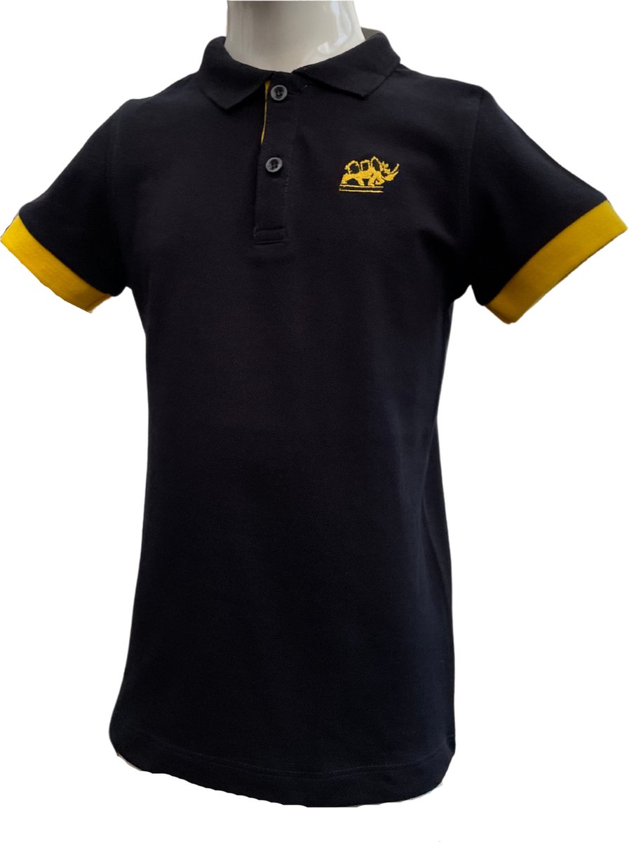 KAET - Polo - T-shirt- jongens - Mini (104/110) -Donkerblauw-Geel