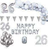 26 jaar Verjaardag Versiering Pakket Zilver XL