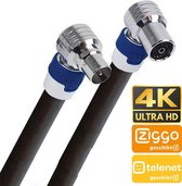 Hirschmann - KOKA-799 Coax aansluitkabel IEC 4G proof - 0.75m - Zwart - Ziggo & Telenet geschikt