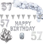 57 jaar Verjaardag Versiering Pakket Zilver XL