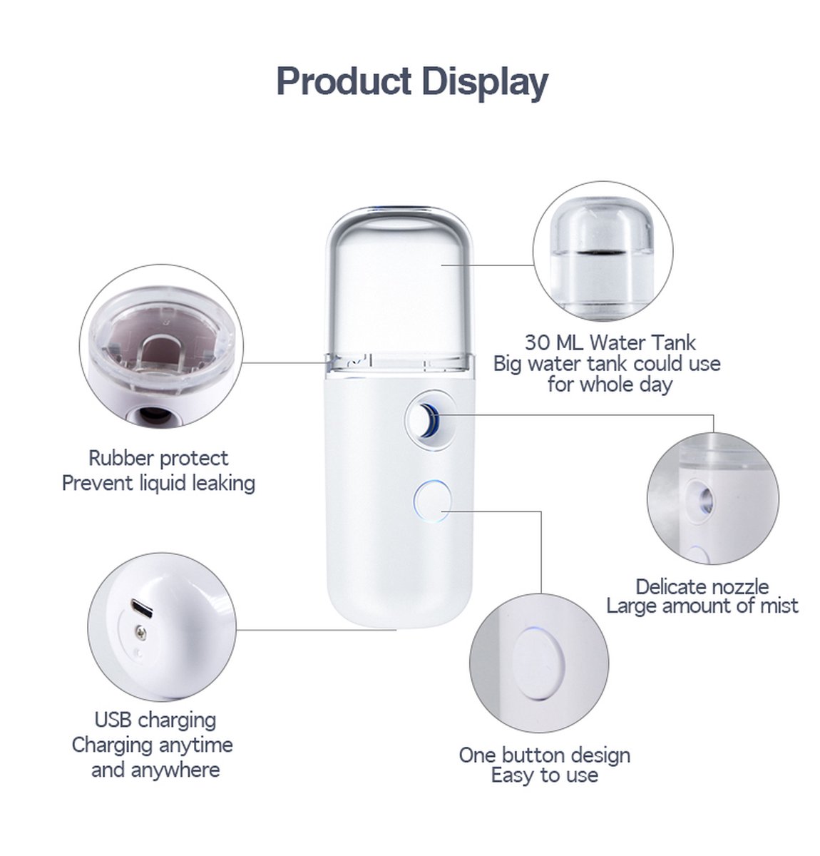 Nano Mister - Vernevelaar - Luxe - Nano Mist Sprayer - Moisturizing - Gezichtsstomer - Facial - Gezicht Stomer - Blackhead Remover - Face Cleanser - Gezichtsreiniger - Waterverstuiver - Plaatsen van Wimperextensions - DEEP CLEANSING - Nourishing thumbnail 3