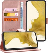 Hoesje geschikt voor Samsung Galaxy S22 Plus - Book Case Leer Wallet Cover Portemonnee Pasjeshouder Hoes Roségoud
