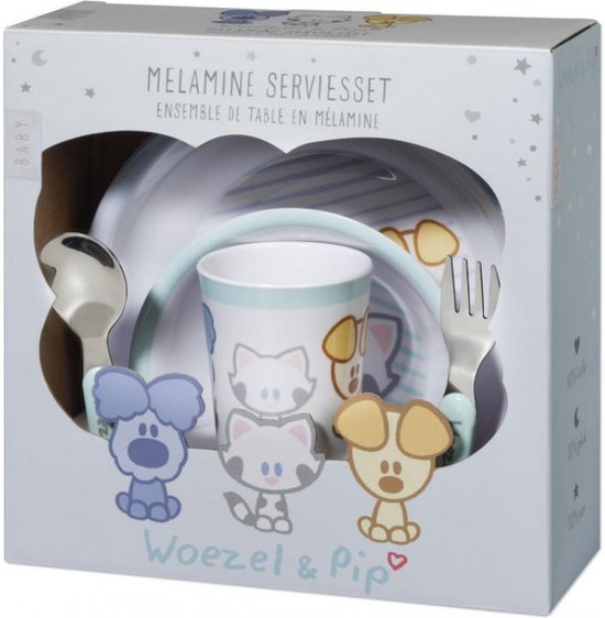 Bambolino Toys - Woezel & Pip eetset - 5-delig - kraamcadeau - baby - kinderservies