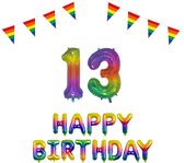 13 jaar Verjaardag Versiering Pakket Regenboog