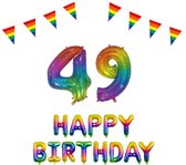 49 jaar Verjaardag Versiering Pakket Regenboog