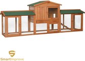 SmartImprove - Konijn - Hutch XXL  - Hutch Premium - Konijnenvilla  - Konijnenhok - Dierenhok - Caviahok - 212 x 52 x 85 Cm