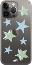 xoxo Wildhearts case voor iPhone 13 Pro Max - Green Stars - xoxo Wildhearts Transparant Case