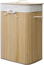 Homestyle Pro Rechthoekige Bamboe Wasmand 40x30x60 cm Naturel/Wit