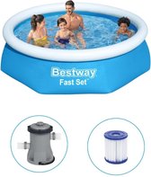Bestway - Fast Set - Opblaasbaar zwembad inclusief filterpomp - PVC - 244x61 cm - Rond