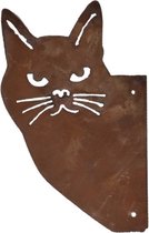 Schutting  decoratie kat kiekeboe  15x27 cm