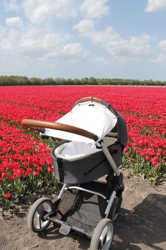 Dooky Universal Cover Zonnescherm Kinderwagen - UV bescherming voor je kind - Zonnedoek Buggy - Crème — afbeelding 3
