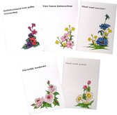 Set de 5 petites cartes simples, anniversaire de mariage, bon rétablissement, succès, bonheur, etc.