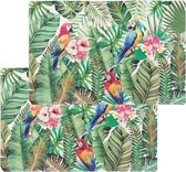Set van 10x stuks rechthoekige placemats Tropisch papegaaien - PVC - 45 x 30 cm - Onderleggers