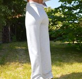 Huispak dames - set - yoga broek - wijde pijpen - hoge taille - sportbroek dames - t-shirt - grijs  - maat M