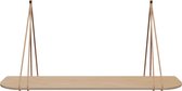 Leren split-plankdragers - Handles and more® - 100% leer - PEACH - set van 2 / excl. plank (leren plankdragers - plankdragers banden - leren plank banden)