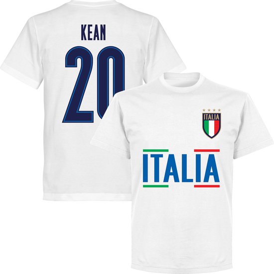 Italië Squadra Azzurra Kean Team T-Shirt - Wit - 5XL