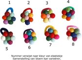 Viltballetjes haarelastiek donkerblauw multicolor 4cm - NR 5