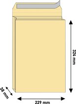 DULA - Enveloppes pour sachet d'échantillons - 229 x 324 x 38 mm - 25 pièces - Autocollant avec bande adhésive - 170 Grammes