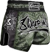 8 Weapons Muay Thai Short Carbon Yantra Olive Green maat S
