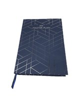 Planificateur avec impression géomatrique IDSE - Argent / Bleu foncé - Carton / Papier - 15 x 21 cm - 100 feuilles - Plans - Carnet - Cahier