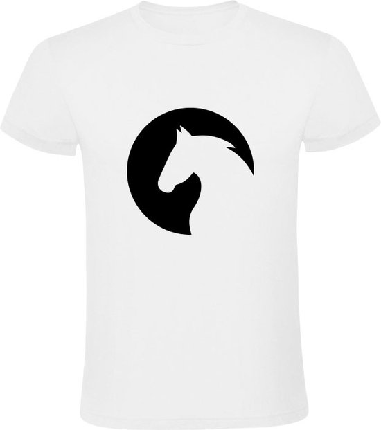 Logo cheval rond | T-shirt homme | cheval | les animaux| | cheval | Blanc