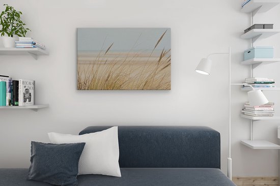 Artaza Toile Peinture Plage et Mer avec Végétation - 90x60 - Photo sur Toile - Impression sur Toile