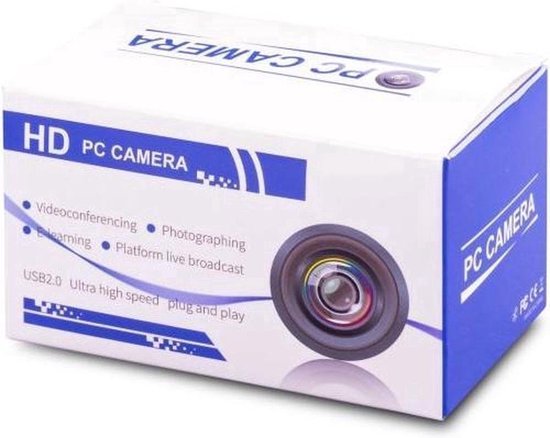 Desktop Of Laptop Webcam Camera, Computer Camera Met Microfoon, USB-camera For Videobellen En Opnemen Video Conference/Online Onderwijs/Business Meeting Compatible (Color : Black