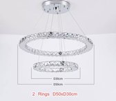 Prachtige Zilver Plafondlamp - 2 Ringen - Cold White - LED Lamp - Gezellig - 2 jaar fabrieksgarantie