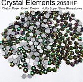 Strass steentjes | Green Dream | SS20 (4,60-4,80mm) 1440st (10 Gross) | Crystal Elements Super kwaliteit 2058HF | Rhinestones Hotfix Flatback | Glitter steentjes