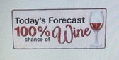 tekstbord: Today's Forecast 100% Wine