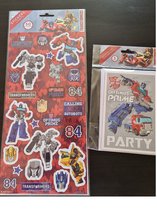 Uitnodiging kaarten Transformers 10 stuks / 2 sticker vellen