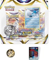 Pokémon - Brilliant Stars Glaceon 3 Pack Blister + Ultra PRO Premium Sleeves 100 Stuks +  Willekeurige Pokémon Coin