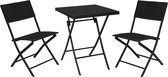Bol.com 4goodz Zwarte Bistroset Wicker 2-persoons - balkon stoelenset - Zwart aanbieding