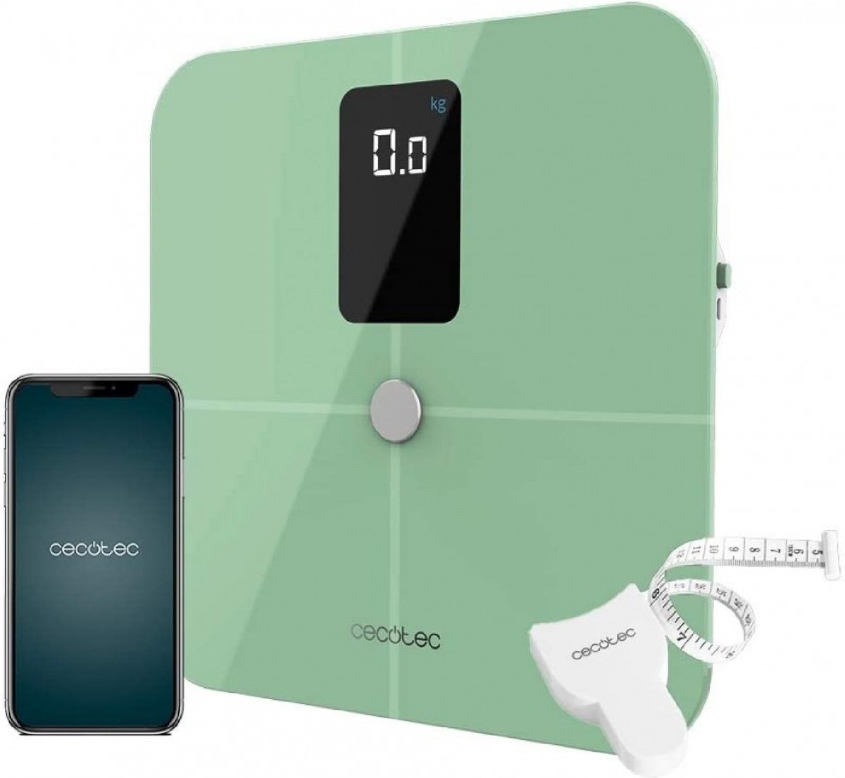 Digital Bathroom Scales Cecotec Surface Precision 10400 Smart Healthy Vision Green