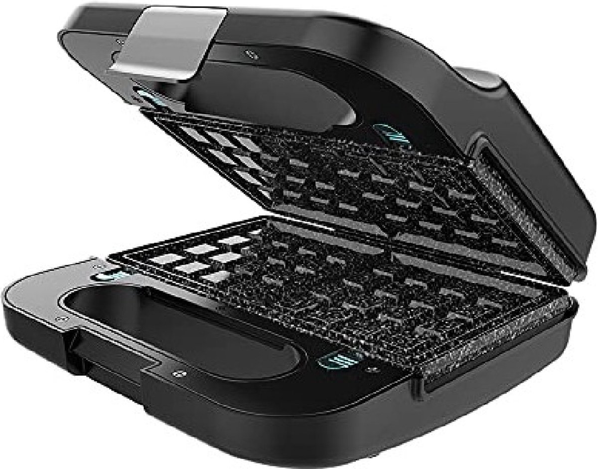 Cecotec Tosti-ijzer Rock'nToast 4in1 Sandwich maker voor 2 sandwiches met roestvrijstalen afwerking 1000 W vermogen en 4 verwisselbare platen met RockStone stone coating.