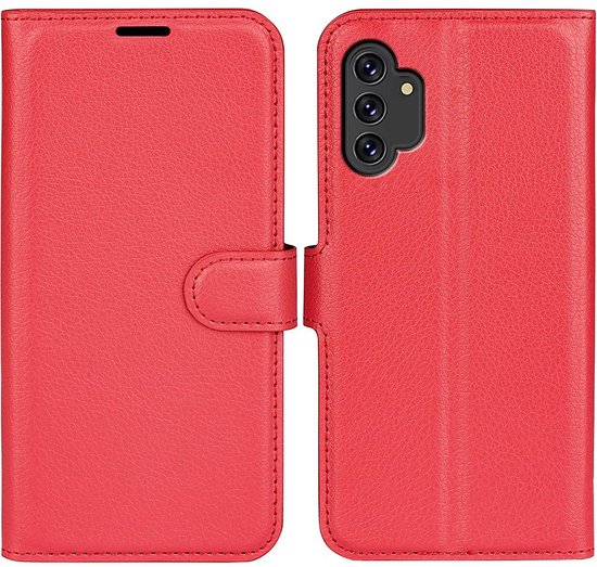 Coque Samsung Galaxy A13 (4G) - MobyDefend Leatherette Wallet Book Case - Rouge - Coque pour téléphone portable - Coque pour téléphone Convient pour : Samsung Galaxy A13 (4G)