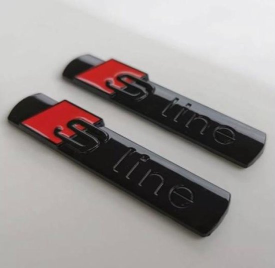 Emblème S line - Audi - Logo - badge - A3 - A5 - RS - noir