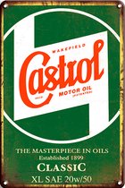 Signs-USA - Retro wandbord - metaal - Castrol - Green Classic - 20 x 30 cm