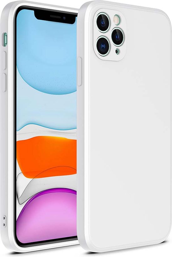 Coque iPhone 12 Pro Max Coque en Siliconen Wit avec intérieur souple et Protection Extra de l'appareil photo - Wit - Convient pour iPhone 12 Pro Max - Smartphonica